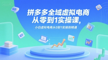 拼多多全域虚拟电商从零到1实操课，小白虚拟电商从0到1实操到精通网赚项目-副业赚钱-互联网创业-资源整合御文网赚