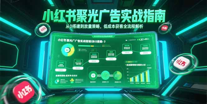 小红书聚光广告实战指南，从0搭建到放量策略，低成本获客全流程解析网赚项目-副业赚钱-互联网创业-资源整合御文网赚