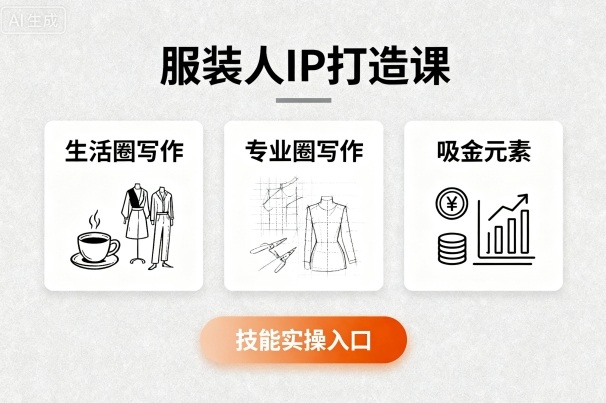 服装人IP打造课，文案创富+生活圈写作+专业圈写作+服装人专属+吸金元素+技能实操网赚项目-副业赚钱-互联网创业-资源整合御文网赚