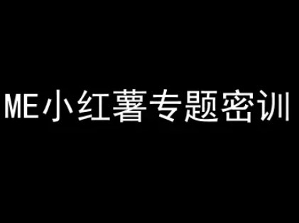 ME小红薯专题密训-小红书电商教程网赚项目-副业赚钱-互联网创业-资源整合御文网赚