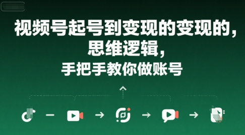 视频号起号到变现的思维逻辑，手把手教你做账号网赚项目-副业赚钱-互联网创业-资源整合御文网赚
