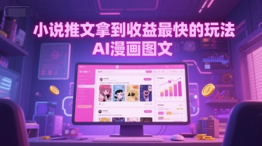 小说推文拿到收益最快的玩法，AI漫画图文网赚项目-副业赚钱-互联网创业-资源整合御文网赚