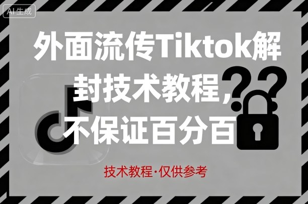 外面流传Tiktok解封技术教程，不保证百分百，具体自测网赚项目-副业赚钱-互联网创业-资源整合御文网赚