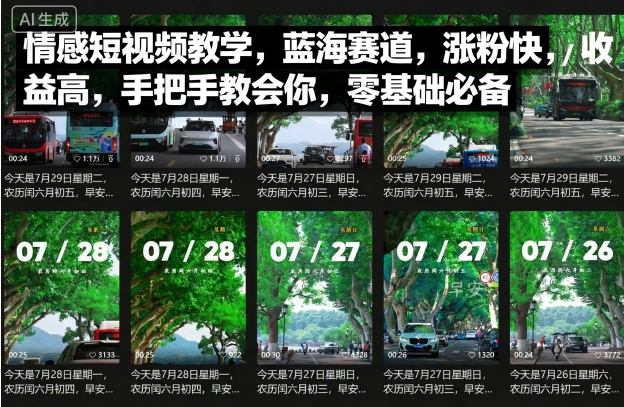 情感短视频教学，蓝海赛道，涨粉快，收益高，手把手教会你，零基础必备网赚项目-副业赚钱-互联网创业-资源整合御文网赚
