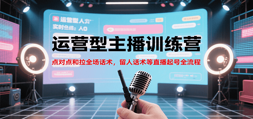 运营型主播训练营，点对点和拉全场话术，留人话术等直播起号全流程(更新7月)网赚项目-副业赚钱-互联网创业-资源整合御文网赚
