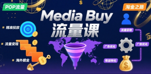 Media Buy之POP流量课，带你开启海外Media Buy淘金之路网赚项目-副业赚钱-互联网创业-资源整合御文网赚