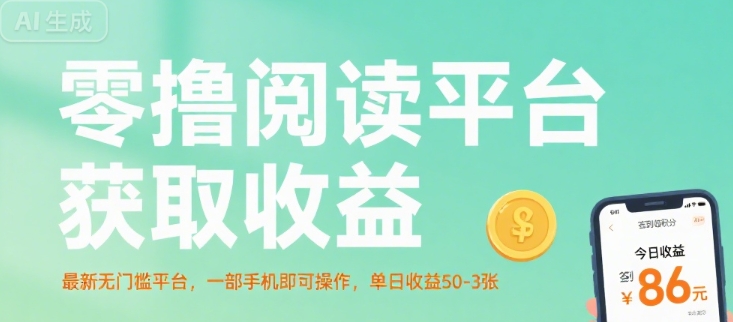 零撸阅读平台获取收益，最新无门槛平台，一部手机即可操作，单日收益50-3张【揭秘】网赚项目-副业赚钱-互联网创业-资源整合御文网赚