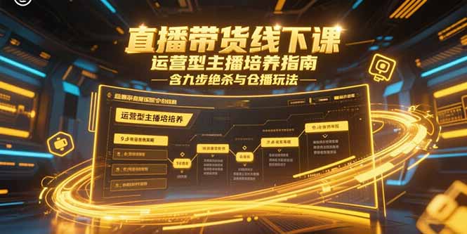 直播带货线下课，运营型主播培养指南，含九步绝杀与仓播玩法网赚项目-副业赚钱-互联网创业-资源整合御文网赚