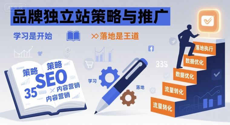 品牌独立站策略与推广，学习是开始，落地是王道网赚项目-副业赚钱-互联网创业-资源整合御文网赚