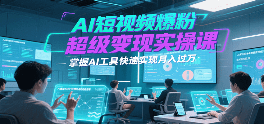 AI短视频爆粉超级变现实操课，掌握AI工具快速实现月入过万网赚项目-副业赚钱-互联网创业-资源整合御文网赚