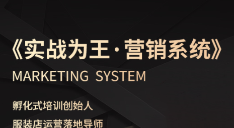 老杨·服装老板必修课《实战为王-营销系统》实现业绩被动式增长网赚项目-副业赚钱-互联网创业-资源整合御文网赚