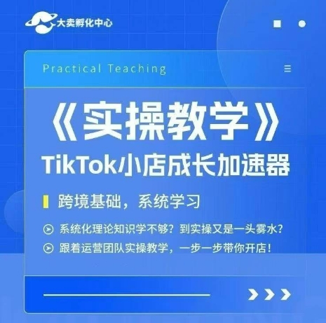 大卖家孵化中心TikTok实操课，TikTok小店成长加速器，跨境基础系统学习，一步一步带你开店网赚项目-副业赚钱-互联网创业-资源整合御文网赚
