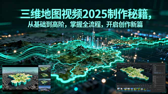 三维地图视频2025制作秘籍，从基础到高阶，掌握全流程，开启创作新篇网赚项目-副业赚钱-互联网创业-资源整合御文网赚