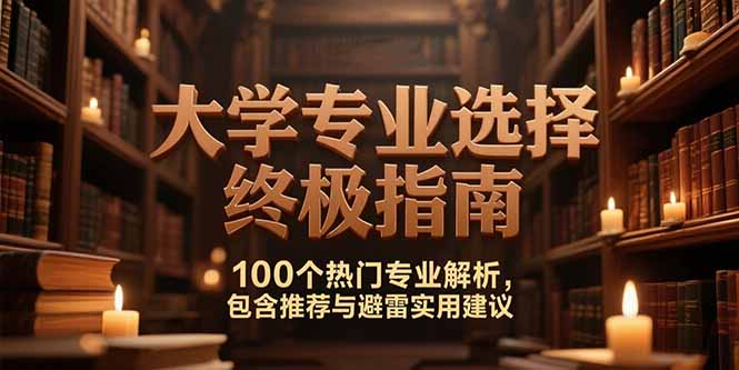 付费文：大学专业选择终极指南,100个热门专业解析,包含推荐与避雷实用建议网赚项目-副业赚钱-互联网创业-资源整合御文网赚