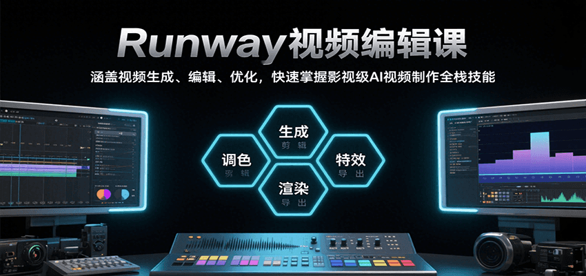 Runway视频编辑课，涵盖视频生成、编辑、优化，快速掌握影视级AI视频制作全栈技能网赚项目-副业赚钱-互联网创业-资源整合御文网赚