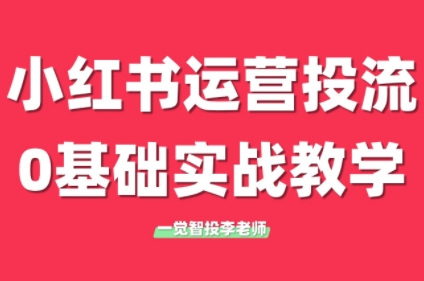 李老师·小红书运营投流，0基础实战教学(更新)网赚项目-副业赚钱-互联网创业-资源整合御文网赚