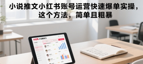 小说推文小红书账号运营快速爆单实操，这个方法，简单且粗暴网赚项目-副业赚钱-互联网创业-资源整合御文网赚