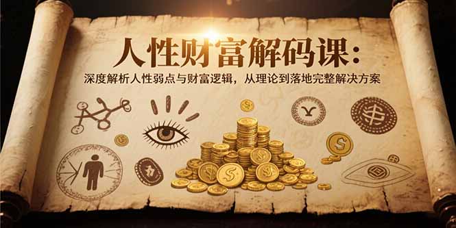 人性财富解码课6.0：深度解析人性弱点与财富逻辑，理论到落地完整解决方案网赚项目-副业赚钱-互联网创业-资源整合御文网赚