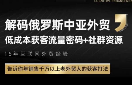 俄罗斯中亚外贸低成本获客流网赚项目-副业赚钱-互联网创业-资源整合御文网赚