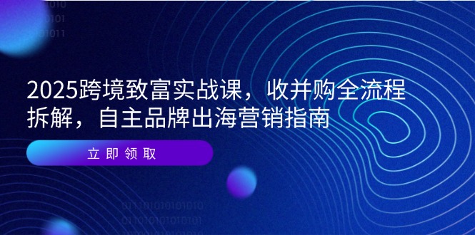 2025跨境致富实战课，收并购全流程拆解，自主品牌出海营销指南网赚项目-副业赚钱-互联网创业-资源整合御文网赚