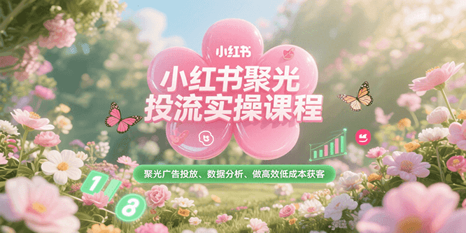 小红书聚光投流实操课程，聚光广告投放、数据分析、做高效低成本获客网赚项目-副业赚钱-互联网创业-资源整合御文网赚
