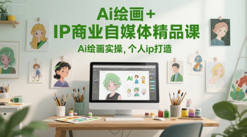 Ai绘画+IP商业自媒体精品课，Ai绘画实操，个人ip打造网赚项目-副业赚钱-互联网创业-资源整合御文网赚