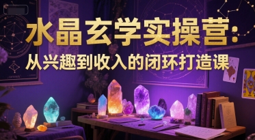 水晶玄学实操营：从兴趣到收入的闭环打造课网赚项目-副业赚钱-互联网创业-资源整合御文网赚