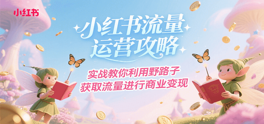 小红书流量运营攻略，实战教你利用野路子获取流量进行商业变现网赚项目-副业赚钱-互联网创业-资源整合御文网赚