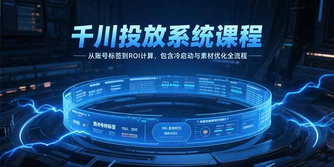 千川投放系统课程，从账号标签到ROI计算，包含冷启动与素材优化全流程网赚项目-副业赚钱-互联网创业-资源整合御文网赚