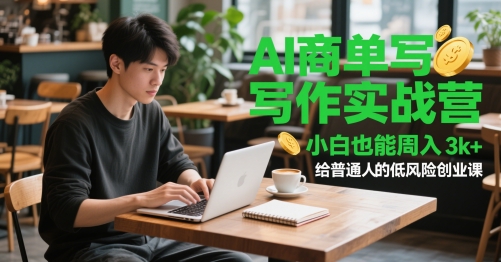 AI商单写作实战营，小白也能周入3k+，给普通人的低风险创业课网赚项目-副业赚钱-互联网创业-资源整合御文网赚