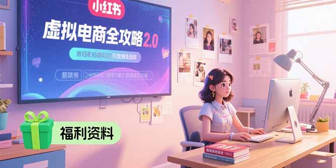 虚拟电商全攻略2.0，开店选品实操流程，账号定位、货源发布、笔记发布技巧网赚项目-副业赚钱-互联网创业-资源整合御文网赚