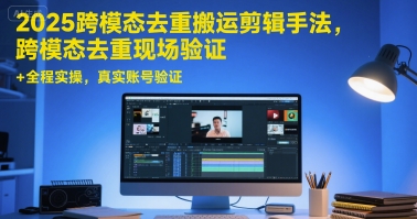 2025跨模态去重搬运剪辑手法，跨模态去重现场验证 +全程实操，真实账号验证网赚项目-副业赚钱-互联网创业-资源整合御文网赚