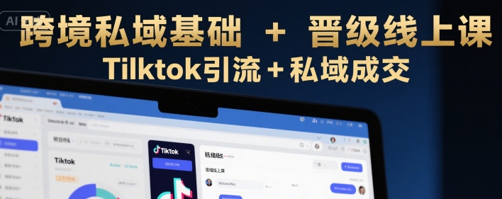 跨境私域基础+晋级线上课，Tilktok引流+私域成交网赚项目-副业赚钱-互联网创业-资源整合御文网赚