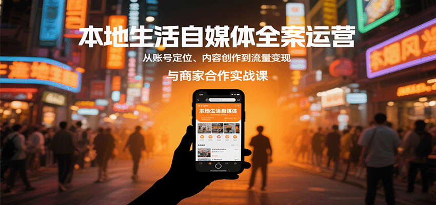 本地生活自媒体全案运营，从账号定位、内容创作到流量变现与商家合作实战课网赚项目-副业赚钱-互联网创业-资源整合御文网赚