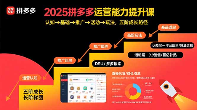 2025拼多多运营能力提升课：认知→基础→推广→活动→玩法，五阶成长路径网赚项目-副业赚钱-互联网创业-资源整合御文网赚