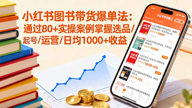 小红书图书带货爆单法：通过80+实操案例掌握选品/起号/运营/日均1000+收益网赚项目-副业赚钱-互联网创业-资源整合御文网赚