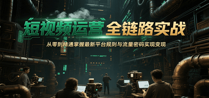 短视频运营全链路实战，从零到精通掌握最新平台规则与流量密码实现变现网赚项目-副业赚钱-互联网创业-资源整合御文网赚