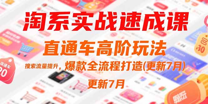 淘系实战速成课，直通车高阶玩法，搜索流量提升，爆款全流程打造(更新7月网赚项目-副业赚钱-互联网创业-资源整合御文网赚