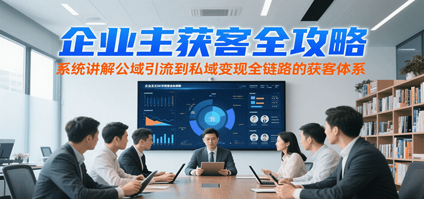 企业主获客全攻略，系统讲解公域引流到私域变现全链路的获客体系网赚项目-副业赚钱-互联网创业-资源整合御文网赚