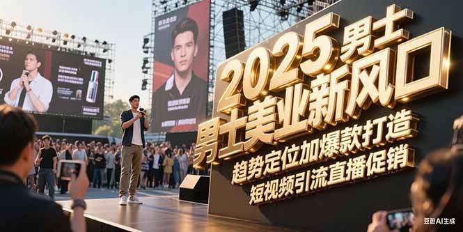 2025男士美业新风口，趋势定位加爆款打造，短视频引流直播促销网赚项目-副业赚钱-互联网创业-资源整合御文网赚