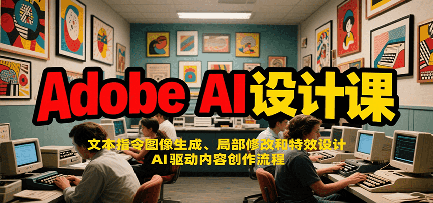 Adobe AI设计课：文本指令图像生成、局部修改和特效设计，AI驱动内容创作流程网赚项目-副业赚钱-互联网创业-资源整合御文网赚