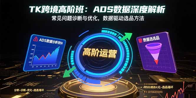 TK跨境高阶班：ADS数据深度解析，常见问题诊断与优化，数据驱动选品方法网赚项目-副业赚钱-互联网创业-资源整合御文网赚