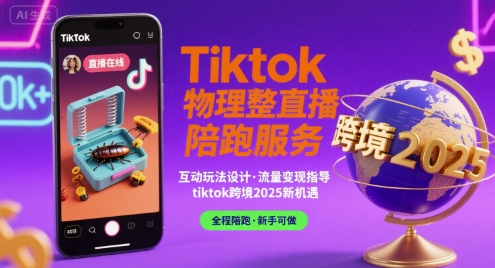 Tiktok物理整蛊直播陪跑服务-tiktok跨境2025网赚项目-副业赚钱-互联网创业-资源整合御文网赚