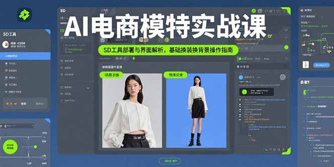 AI电商模特实战课，SD工具部署与界面解析，基础换装换背景操作指南网赚项目-副业赚钱-互联网创业-资源整合御文网赚