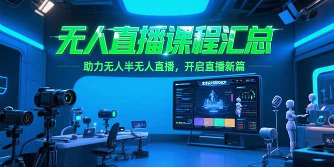 无人直播课程汇总，含非实时防风技术，助力无人半无人直播，开启直播新篇网赚项目-副业赚钱-互联网创业-资源整合御文网赚