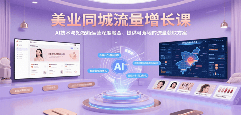 美业同城流量增长课，AI技术与短视频运营深度融合，提供可落地的流量获取方案网赚项目-副业赚钱-互联网创业-资源整合御文网赚