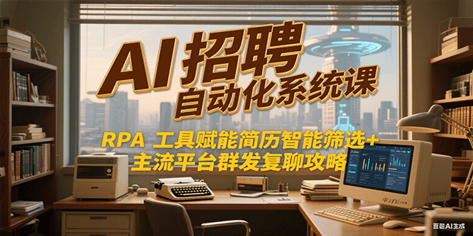 AI招聘自动化系统课，RPA工具赋能简历智能筛选+主流平台群发复聊全攻略网赚项目-副业赚钱-互联网创业-资源整合御文网赚