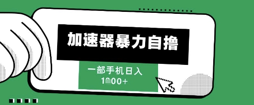 205新风口，加速器暴力自撸，单机日入1k+【揭秘】网赚项目-副业赚钱-互联网创业-资源整合御文网赚