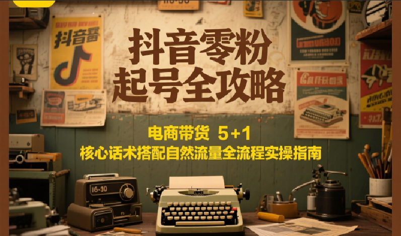 抖音零粉起号全攻略：电商带货 5+1 核心话术搭配自然流量全流程实操指南网赚项目-副业赚钱-互联网创业-资源整合御文网赚