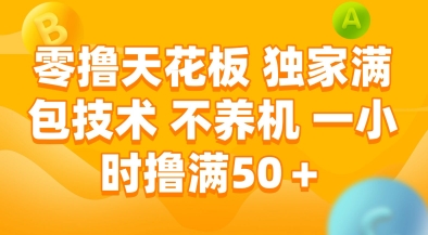 零撸天花板，独家满包技术，不用养机，一小时撸满50+，收益稳定【揭秘】网赚项目-副业赚钱-互联网创业-资源整合御文网赚